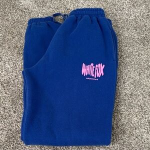 White Fox Blue Sweatpants